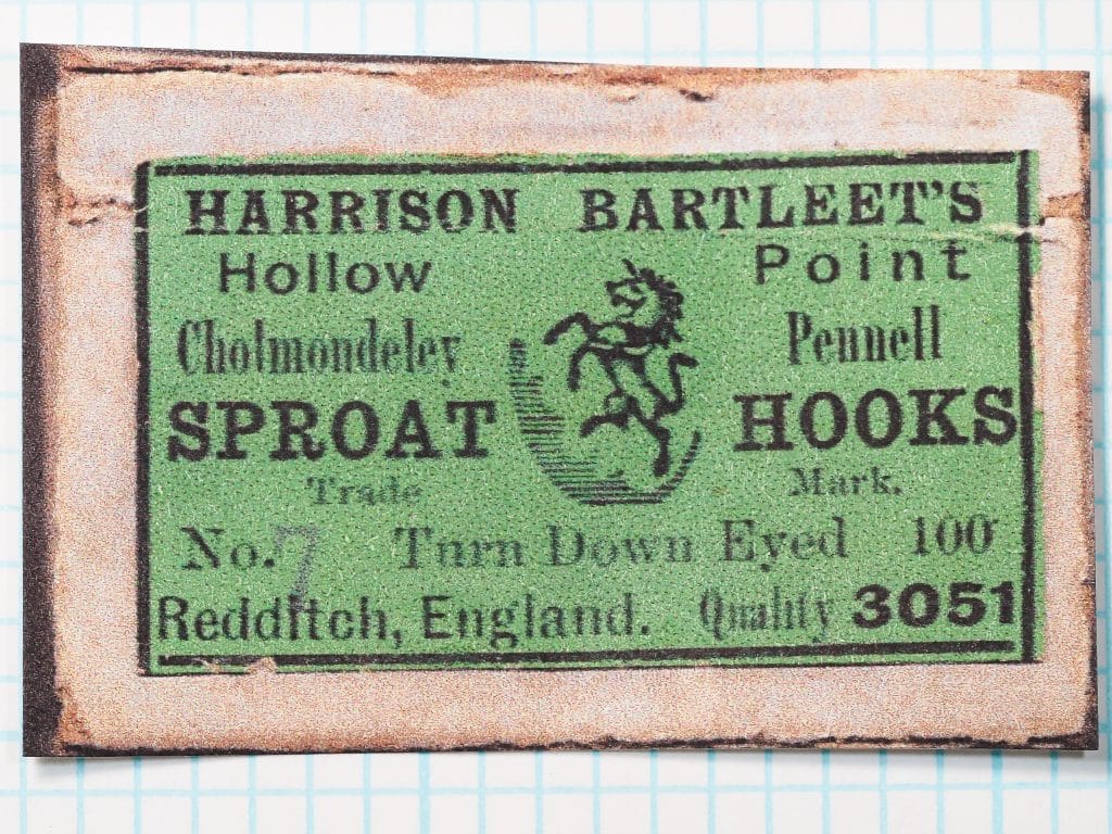 Harrison Bartleet's Chathundeley Sproat 3051 — original green sales card, detailed front view — showing letterpress text and 'Hollowinder' trademark — c. 1900-1930
