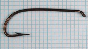 Size 5 Limerick hook dorsal view showing symmetry