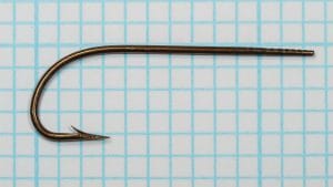 S Allcock 185 Limerick Hook — full hook side profile showing tapered blind eye and limerick bend geometry