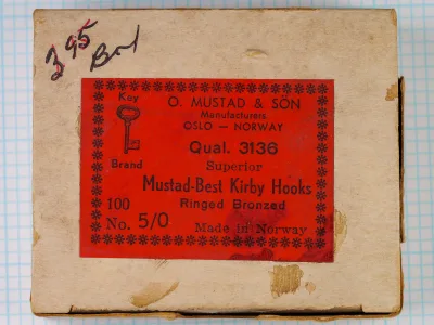 Mustad 3136 Box and Label Size 5-0