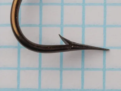 Mustad 3191 A Hook Point — superior point style — size 2 — bronzed finish