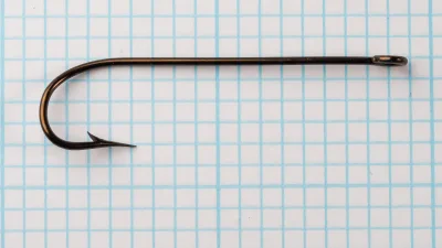 Mustad 3191 A Hook — full profile showing Carlisle bend — size 2 — long shank design