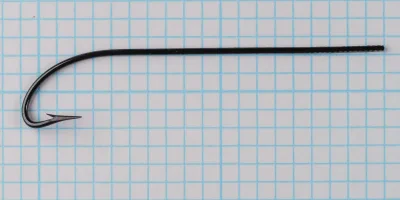 Mustad 3295 A Chestertown — full profile showing marked shank — size 8 — extra-long shank