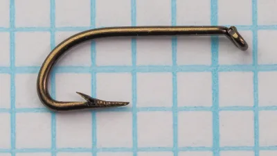 Size 5/0 Limerick hook profile with turned eye visible