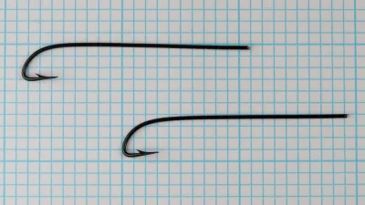 Mustad 3793 Chestertown Hook Size Comparison — two hooks shown for scale and pattern consistency — Size 10 — measurement grid