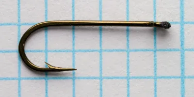 Mustad 9673 Size 14 — hook profile — larger size specimen showing extended shank proportion