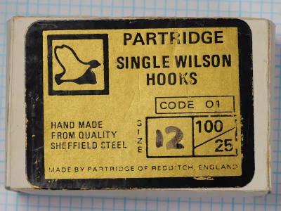 Partridge 01 Single Wilson — alternate size label view — size No. 12 packet — showing hand-stamped numerals