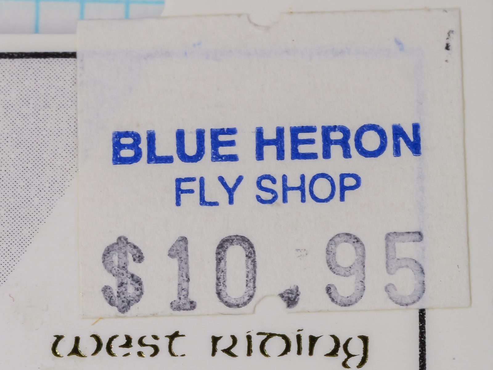 Blue Heron Fly Shop price label showing $10.95 for Partridge CS 22 hooks