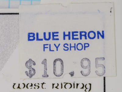 Blue Heron Fly Shop price label showing $10.95 for Partridge CS 22 hooks