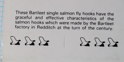 Partridge CS10/3 — packaging back description panel with hook outline diagrams and printed text — size 3/0 — Connoisseurs Series