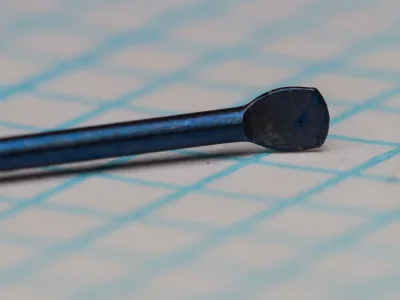 American Fish Hook and Needle Company hook — flatted eye detail — Size 4 — showing blind-flatted spade-like eye construction