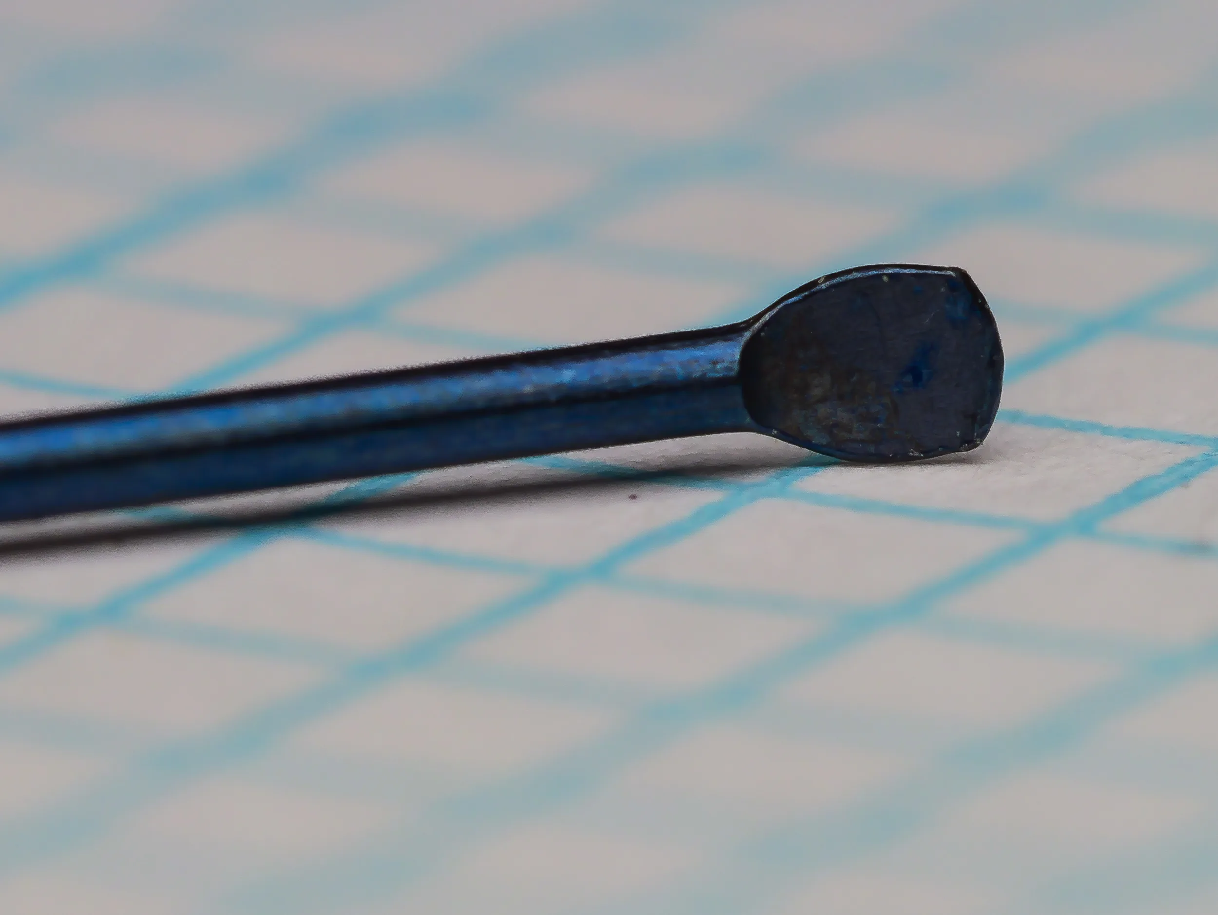 American Fish Hook and Needle Company hook — flatted eye detail — Size 4 — showing blind-flatted spade-like eye construction