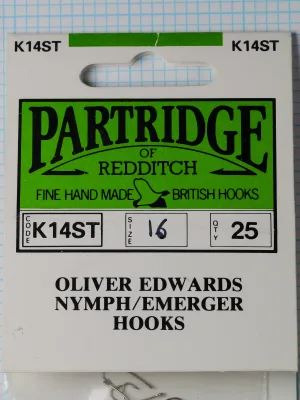 Partridge K14ST Size 16 — sales card front face showing green header with Partridge branding and code/size/quantity information