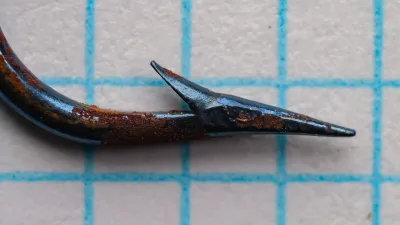 Mustad 3480 Hook — close-up of point and barb profile — size 1 — Superior point geometry with near-straight inner taper