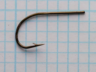 Partridge Fine Wire Forged Reversed Size 7 — front face showing bend profile and reversed point angle — japanned finish detail view