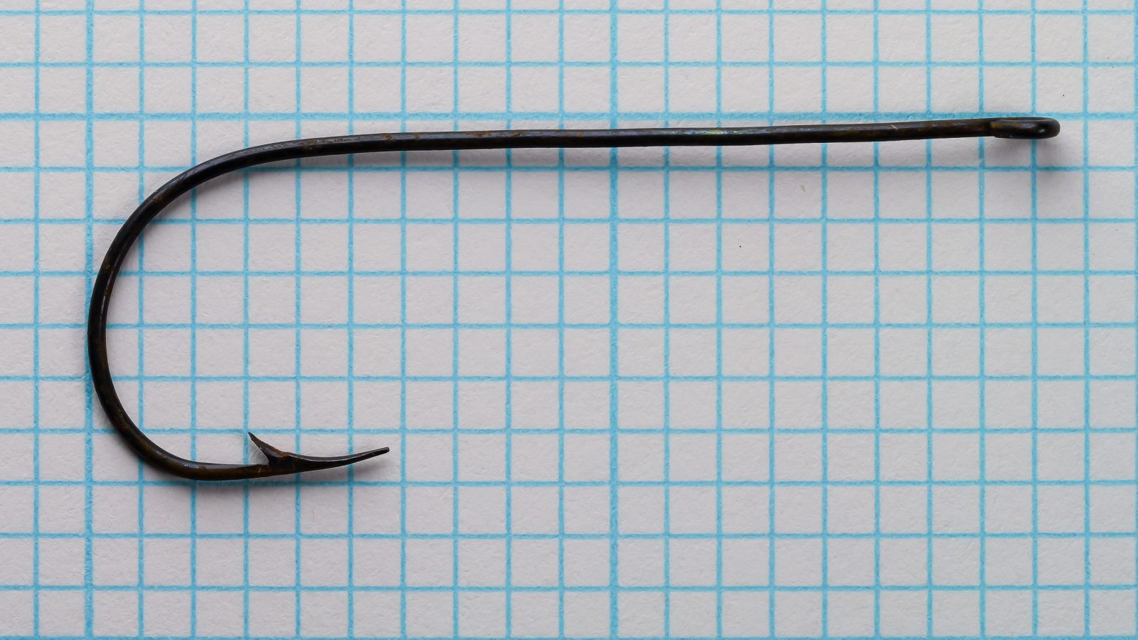 Pflueger 15120-B Hook Profile — Full side view with ringed eye — Size 3/0