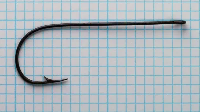 Pflueger 15120-B Hook Profile — Full side view with ringed eye — Size 3/0