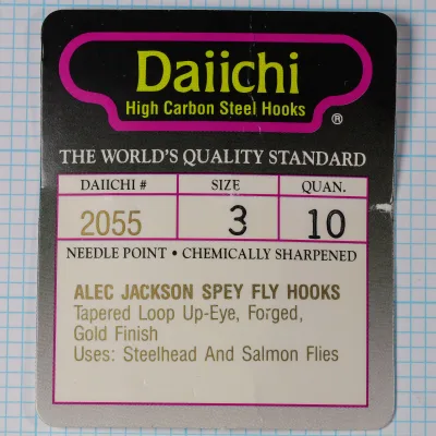 Alec Jackson 2055 packaging — front label showing model number, size, quantity, and hook specifications