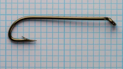 Mustad 36717 full hook profile — measurement grid reference — size No. 2 — Limerick bend and ball eye