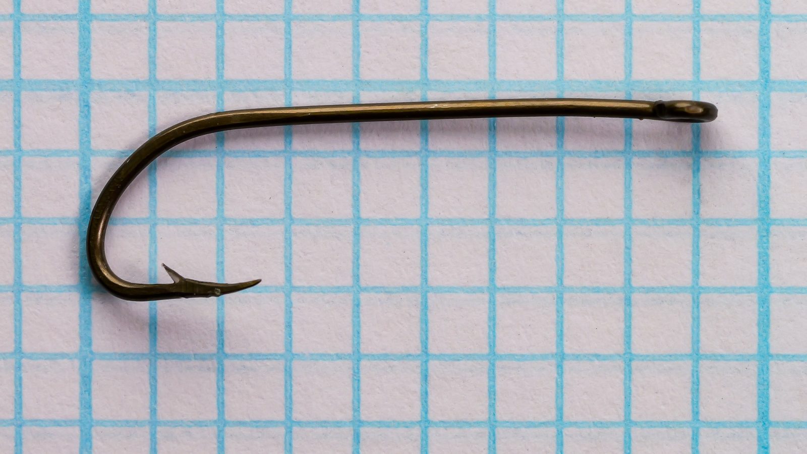 Wright & McGill Model 100 — front face showing hook point and gap — size 8 — standard spear point geometry