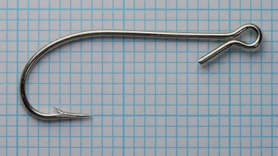 Mustad 3903 C Sproot Hooks — open soft looped eye detail — size 6/0 — nickelplated finish